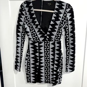 JouR Black and White Zig Zag Dress NEW (worn once)